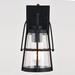 Longshore Tides Alexej Black 10.98" H Outdoor Wall Lantern w/ Dusk to Dawn Glass/Metal/Steel in Black/Gray | 12.75 H x 6.5 W x 7 D in | Wayfair