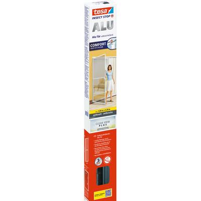 tesa Insect Stop ALU COMFORT Fliegengitter für Türen - Insektengitter mit Aluminium-Rahmen & Clear Image