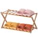 Bamboo Foldable Shoe Rack, Free Standing Shoe Organizer Storage Rack