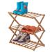 Bamboo Foldable Shoe Rack, Free Standing Shoe Organizer Storage Rack