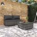 vidaXL Patio Sofa Sectional Sofa Couch Loveseat Outdoor Armchair Poly Rattan