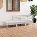 vidaXL Patio Furniture Set 3 Piece Outdoor Sectional Sofa Set Solid Wood Pine