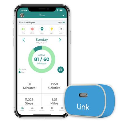 Link My Pet GPS Dog Tracker + Activity Monitor with Blue Wrap