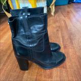 Kate Spade Shoes | Kate Spade Black Leather Ankle Boots Pull On Sz 9.5 M Made In Italy. | Color: Black | Size: 9.5