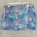 Lilly Pulitzer Skirts | Lilly Pulitzer Callie Mini Skirt Floral Blue/Purple Ruffle Hem | Color: Blue/Purple | Size: 6