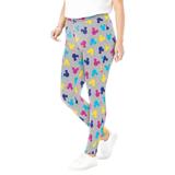 Plus Size Women's Disney Women's Heather Gray Leggings Multicolor Mickey Mouse Ears All Over Print by Disney in Heather Grey Mickey Heads (Size 2X)