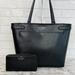 Kate Spade Bags | Kate Spade Black Large Laptop Tote Shoulder Bag & Large Continental Wallet Set | Color: Black/Gold | Size: 11.81"H X 16.93"W X5.9"D