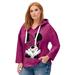 Plus Size Women's Disney Women's Hooded Sweatshirt Raspberry Minnie Mouse by Disney in Raspberry Minnie (Size 14/16)