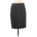 Ann Taylor LOFT Casual Skirt: Gray Solid Bottoms - Women's Size 10 Petite