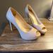 Jessica Simpson Shoes | Nude Peep Toe Stiletto Heel | Color: Cream/Tan | Size: 7.5