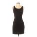 Everly Cocktail Dress - Sheath Scoop Neck Sleeveless: Black Solid Dresses - Women's Size Small