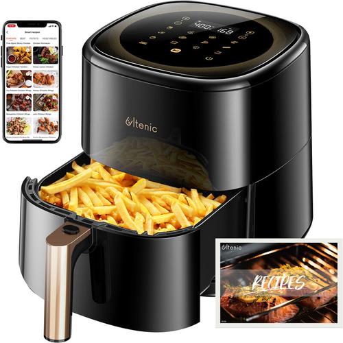 K10 Heißluftfritteuse – 5L xl – Kompaktfriteusen – Preheat – 1500w – Warmhalten – Ultenic