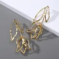 Ztech-Boucles d'oreilles rétro en métal doré pour femme grande fleur goutte bijoux féminins fête
