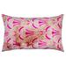 Lumbar Throw Pillow With Down Insert Decorative Pink Velvet 16x24 in