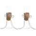Champagne Flutes, Glasses with Jute Flower for Rustic Wedding (2.5 x 8.4 In, 2 Pack)