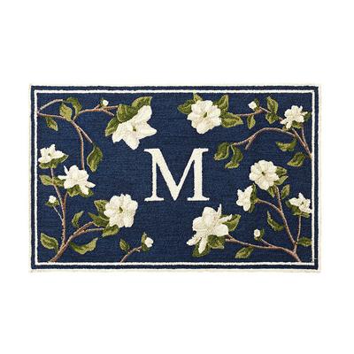 Magnolia Branch Door Mat - Black, 30" x 48" Black, O - Frontgate