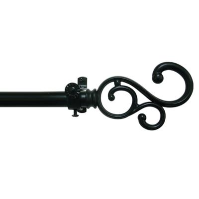 Buono Ii Decorative Rod And Finial Medley by Achim Home Décor in Black (Size 66-120)
