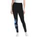 Plus Size Women's Disney Women's Black Leggings Stitch Placed by Disney in Black Stitch Pose (Size M)