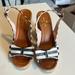 Kate Spade Shoes | Kate Spade Shoes Boardwalk Striped Sandals Wedges | Color: Blue/White | Size: 7.5