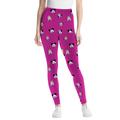 Plus Size Women's Disney Print Leggings by Disney in Raspberry Allover Mickey (Size 1X)