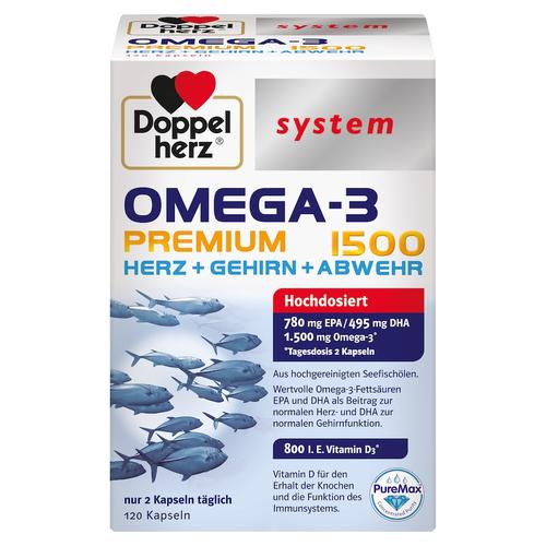 Doppelherz – Omega-3 Premium 1500 system Kapseln Mineralstoffe