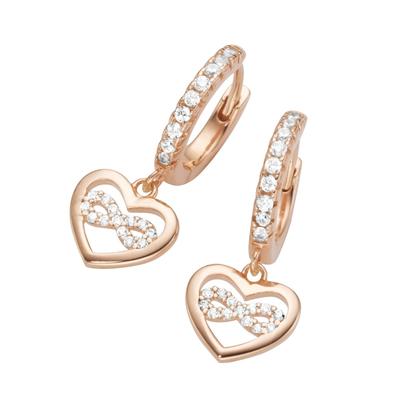 Smart Jewel Creolen Behang Herz mit Infinity - Zeichen, Zirkonia Steine, Silber 925 Onesize Nude Damen Image