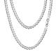 Sterling Silver Cuban Link Necklace Long Silver Chain for Men Cuban Chain Necklace Flat Chain 5mm Chain Curb Chain Men Italian Chain Sterling Silver Chains for Women