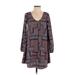 Soprano Casual Dress - A-Line: Burgundy Paisley Dresses - Women's Size X-Small - Print Wash