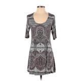 Soma Casual Dress Scoop Neck Short sleeves: Purple Paisley Dresses - Women's Size X-Small