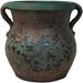 Green Earthen Ware Terracotta Planter with Handles - 7.5" x 6.8" tall