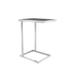 Pasargad Home Luxe Glass & Steel End Table, Black - W18.9"xD13.8"xH24.9"