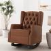 Carey Faux Leather Tufted Wingback Rocking Chair by Christopher Knight Home