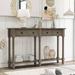 Console Table Sofa Table Easy Assembly with Two Storage Drawers and Bottom Shelf for Living Room Entryway