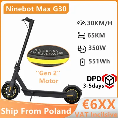 Ninebot – trottinette électrique Max G30 Scooter intelligent autonomie de 65km pneus de 10
