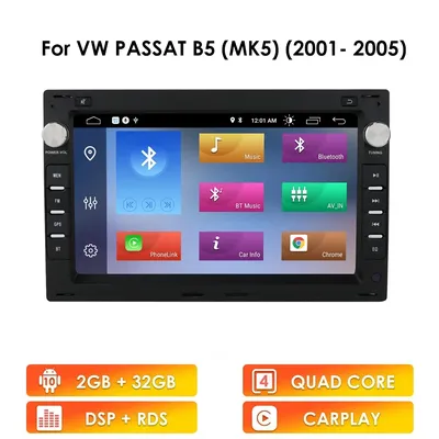 Autoradio Android 10 lecteur multimédia navigation GPS pour voiture VW Bora Passat B5 Polo