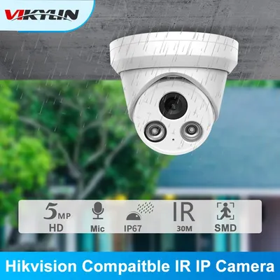 Vikylin-Caméra IP 4K HD compatible Hikvision 8MP 5MP breton audio PoE micro intégré caméras