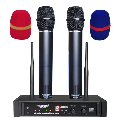 Freeboss FB-U10 – Microphone sans fil UHF à double sens karaoké réunion église école chant 2 mains