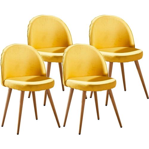 Hobag - Set aus vier skandinavischen grek Stühlen gelb - Gelb