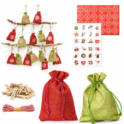 Diy Adventskalender zum Befllen - 24 Geschenk Sckchen - Komplettes Bastelset