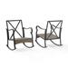 Red Barrel Studio® Jaiona Outdoor Rocking Chair w/ Cushions in Black/Gray | 35.5 H x 25 W x 34.5 D in | Wayfair 95471E7D540145FEAF2F4FEC463DB024