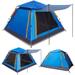 GlareWheels Pop Up Tent 5 Person Tent Fiberglass in Black/Blue | 63 H x 93 W x 93 D in | Wayfair TNHE-XXLBL