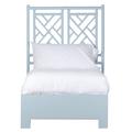 David Francis Furniture Chippendale Standard Bed Wood/Wicker/Rattan in Blue | 60 H x 42 W x 78.5 D in | Wayfair B4035BED-T-S151