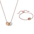 Michael Kors Jewelry | Michael Kors Tri-Tone Logo Pendant Necklace Slider Bracelet Set | Color: Gold/Silver | Size: Set