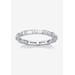 Women's Sterling Silver Simulated Birthstone Eternity Ring by PalmBeach Jewelry in April (Size 9)