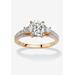 Women's 14K Gold Over Sterling Silver Cubic Zirconia 3-Stone Bridal Ring by PalmBeach Jewelry in Cubic Zirconia (Size 8)