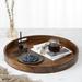 Loon Peak® Arooj Round Black Walnut Solid Wood Serving Tray Ottoman Tray in Brown | 2.4 H x 24 W x 24 D in | Wayfair