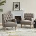 Armchair - Wilkey Daryl Yoshioka Armchair w/ Tufted Back Wood in Gray Laurel Foundry Modern Farmhouse® | 34.6 H x 28.8 W x 32.8 D in | Wayfair