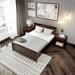 Lark Manor™ Aiste Solid Wood Bed Wood in Brown/Green | 36.5 H x 57.5 W x 81.5 D in | Wayfair 55CC251E533A42BFA76C3FC2CD053F3A