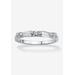 Women's Sterling Silver Round Wedding Band Ring Cubic Zirconia (1 Cttw Tdw) by PalmBeach Jewelry in Cubic Zirconia (Size 9)