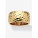 Women's Hammered Style Ring in Yellow Goldplate (10mm) by PalmBeach Jewelry in Gold (Size 6)